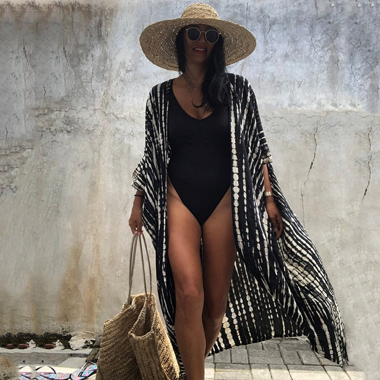 Beach Cover Up Kimono-Style Swimsuit Wrap Resort Wear Bikini Cape