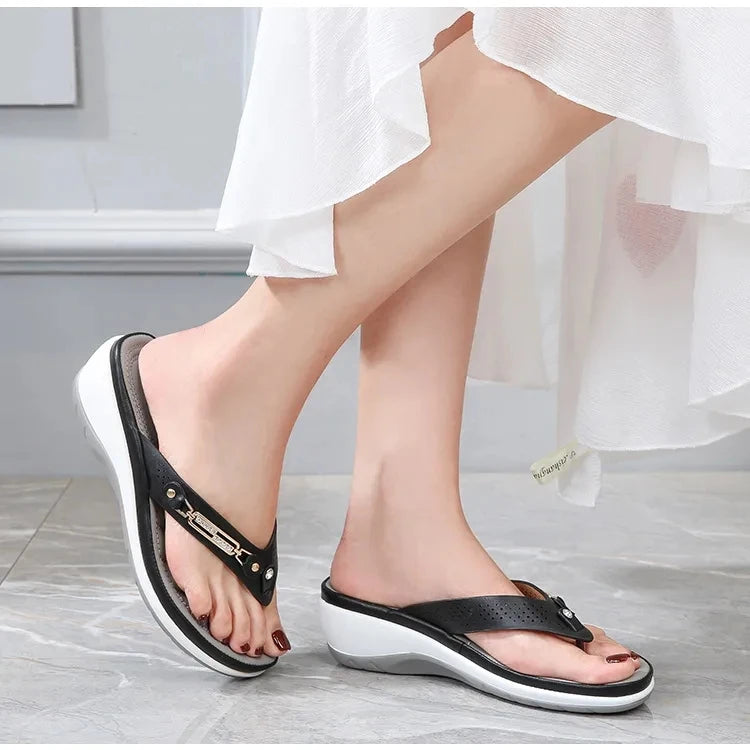Summer Wedges Beach Slides Platform Flip Flops Women's Sandals