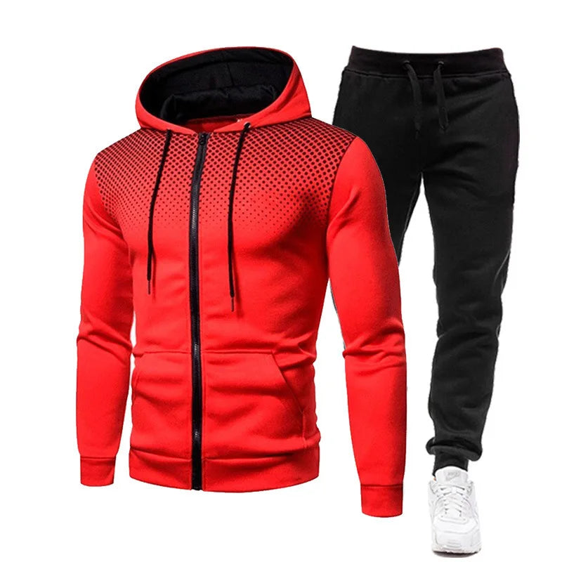 2pcs Tracksuit Pants & Hoodie Set Sports Gym Streetwear Activewear