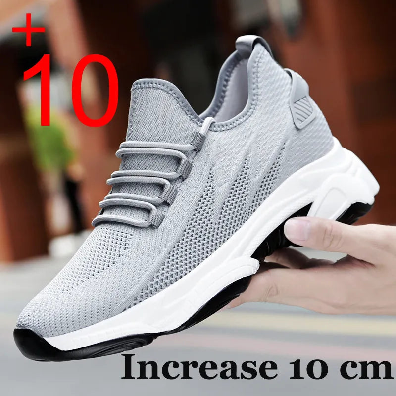 Elevator AirMesh Sneakers 6cm-10cm Height Boosting Platform Sport Breathable Skyscraper Shoes Make You Taller