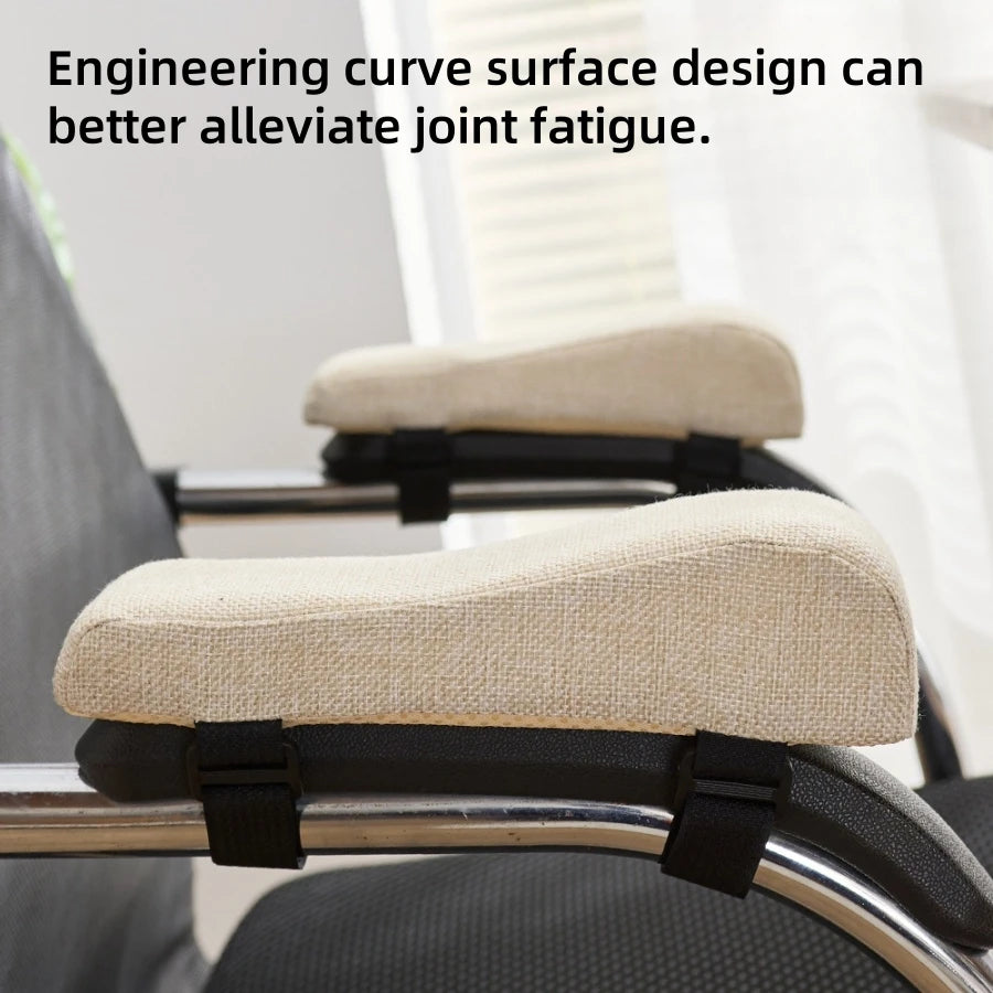 1 Pair Armrest Cushions Memory Foam Office Chair Elbow Support Pads Arm Rest
