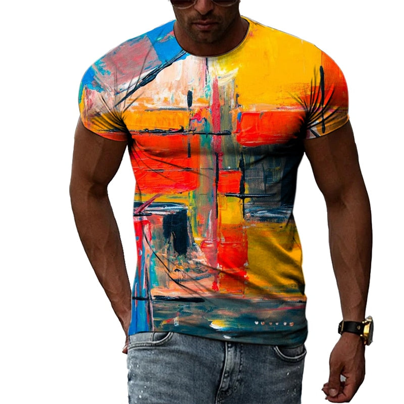 Funky Cool T-shirt Streetwear Top Summer Graffiti Hip-Hop