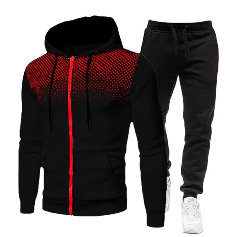 2pcs Tracksuit Pants & Hoodie Set Sports Gym Streetwear Activewear