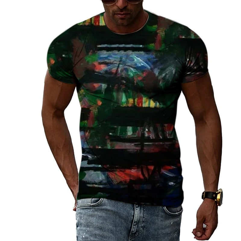 Funky Cool T-shirt Streetwear Top Summer Graffiti Hip-Hop