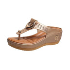 Summer Sandals Open-Toe Roman Platform Wedges Beach Shoes Slides