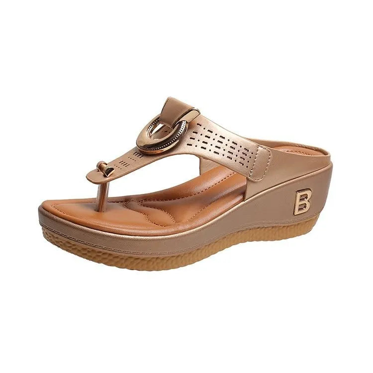 Summer Sandals Open-Toe Roman Platform Wedges Beach Shoes Slides