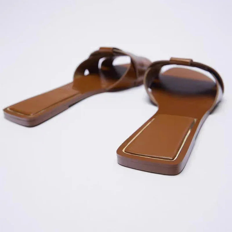 Slip-On Genuine Leather Flats Slip-On Flat-Heel Shoes Women's