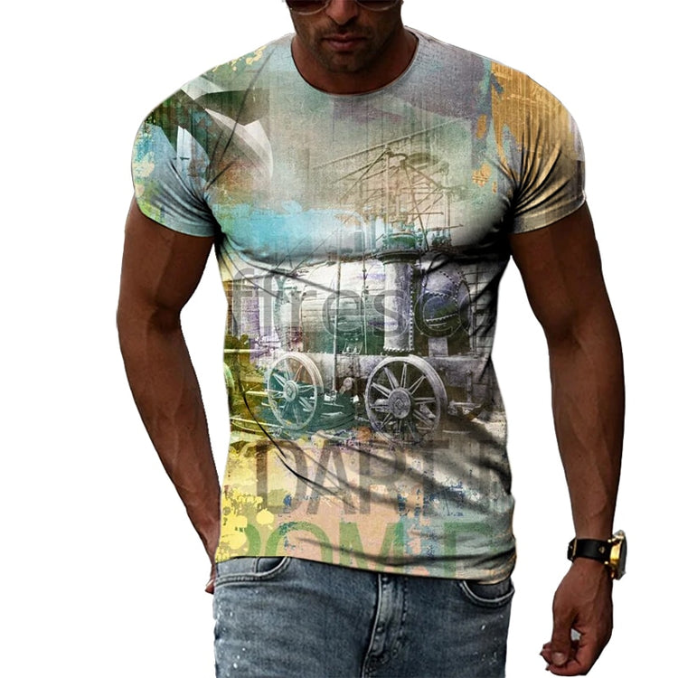 Funky Cool T-shirt Streetwear Top Summer Graffiti Hip-Hop