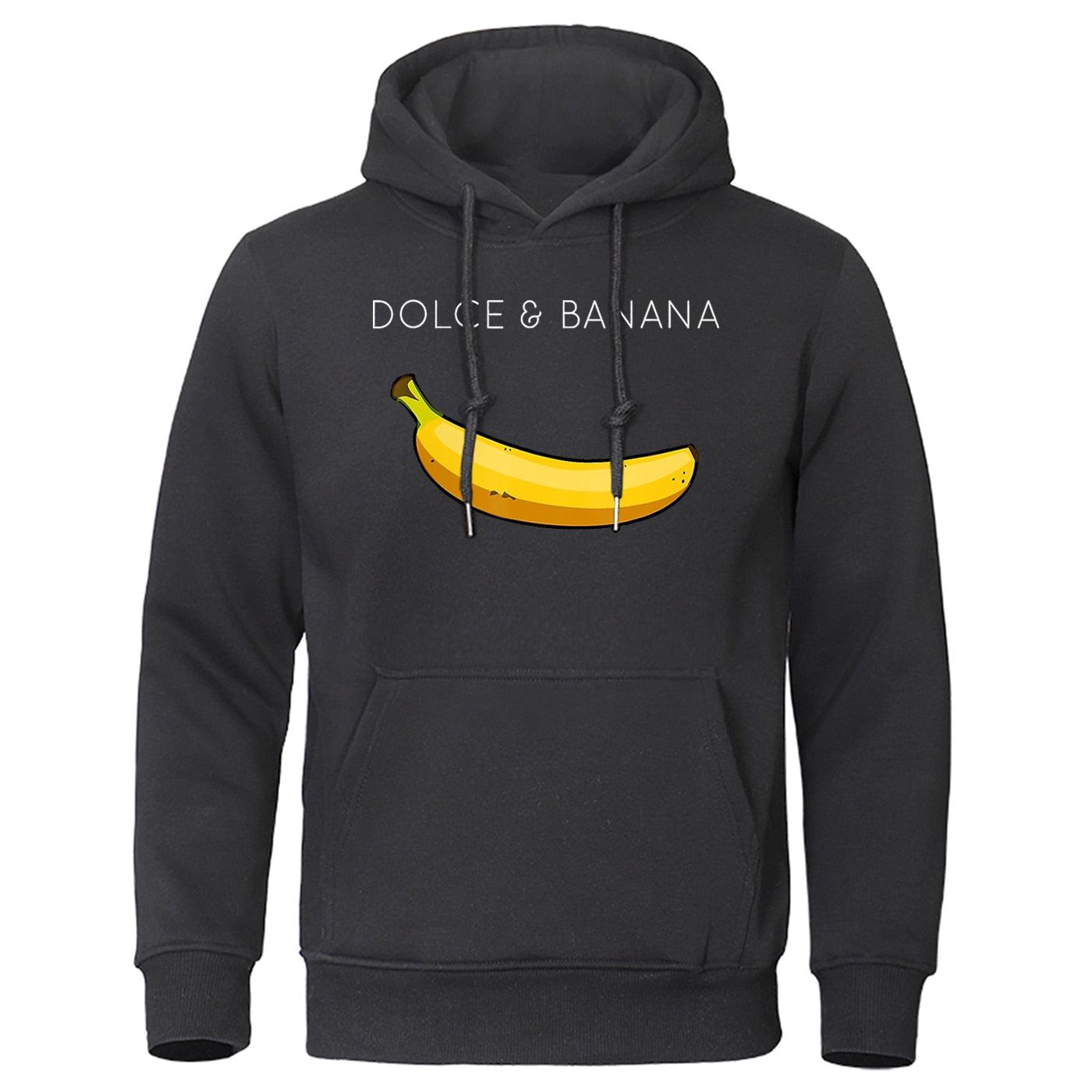 Funny "Dolce and Banana" Hoodie Sweatshirt Unisex Fleece Pullover