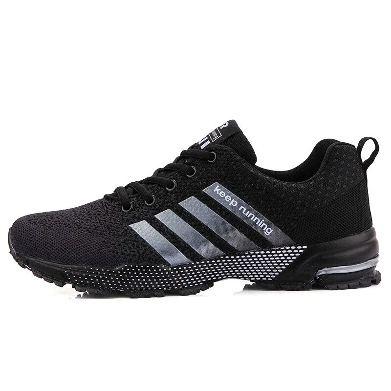Sports Sneakers Stripes Gradient Pattern Breathable Running Shoes