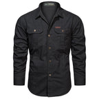 Cargo Shirt Long-Sleeve Cotton Rancher-Style Plus Sizes