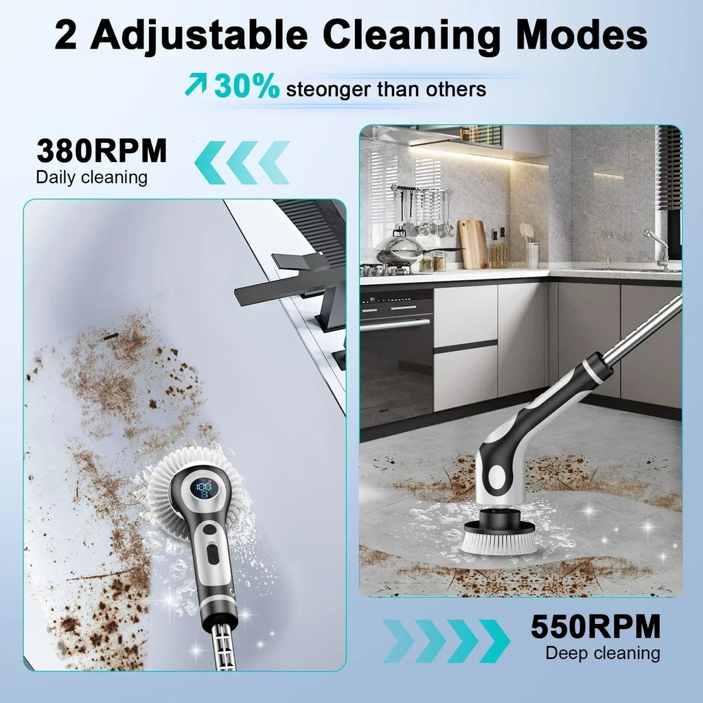 Scrub Brush Electric Bathroom Wireless Spin Cleaning Rechargeable
