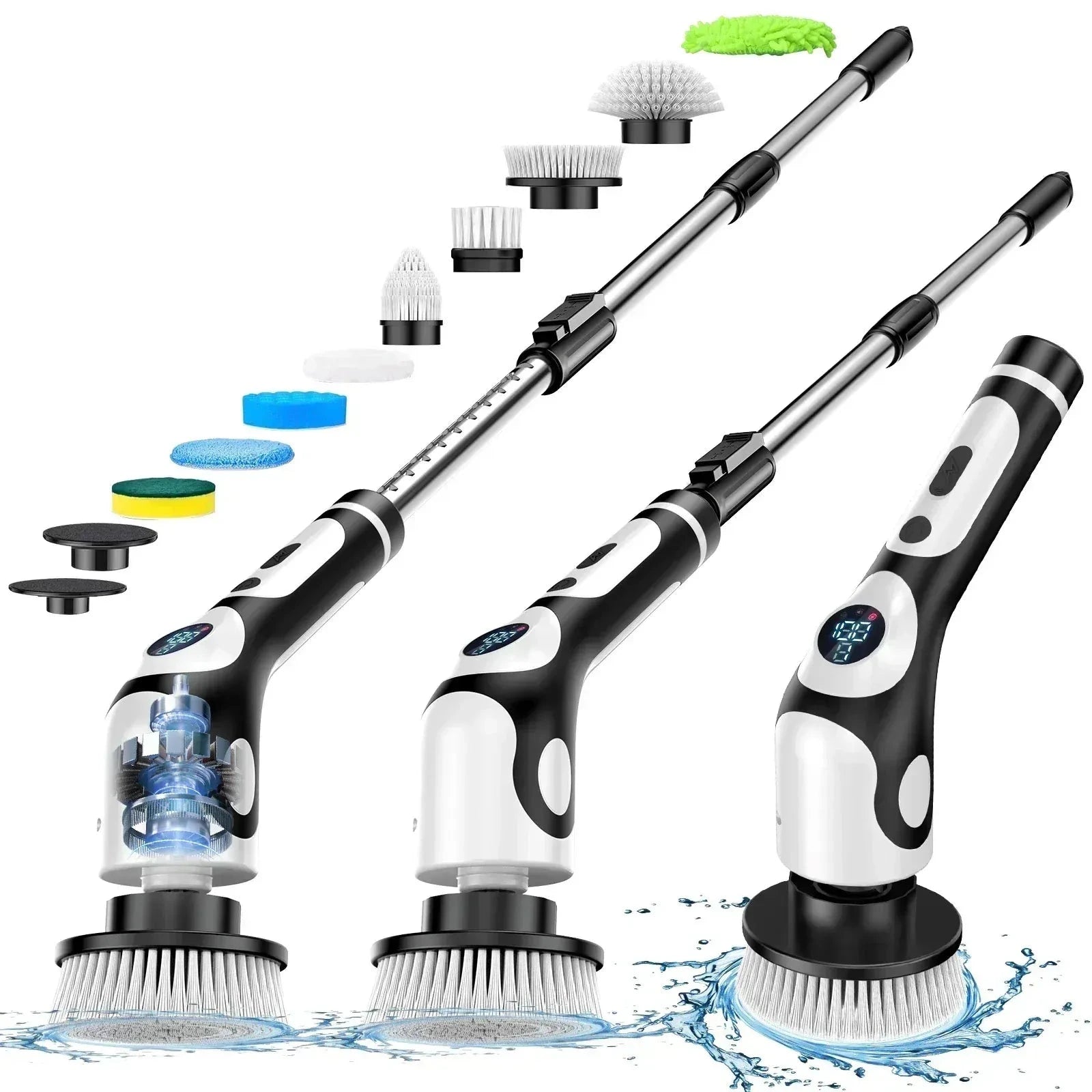 Scrub Brush Electric Bathroom Wireless Spin Cleaning Rechargeable