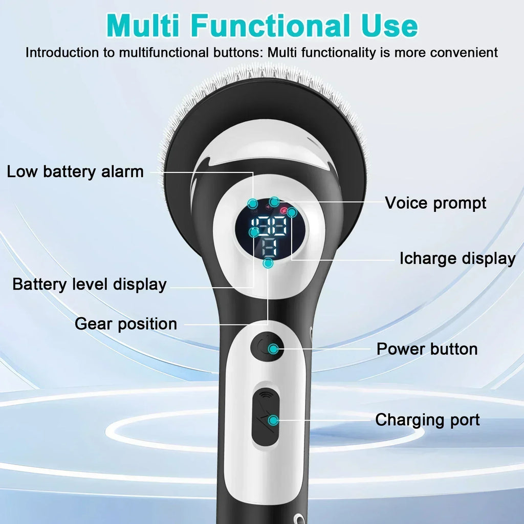 Scrub Brush Electric Bathroom Wireless Spin Cleaning Rechargeable