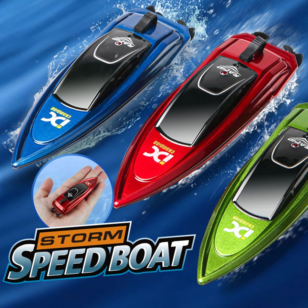 Toy Mini Speedboat Remote Control RC Boat Water Fun Gift for Kids