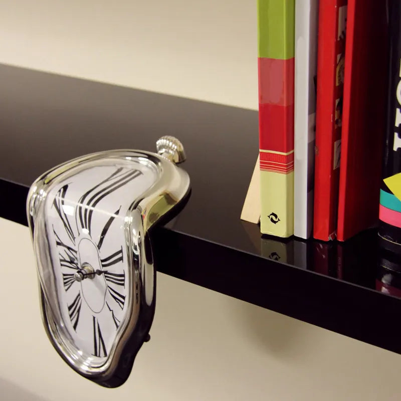 Melting Wall Clock Surrealist Salvador Dali-Style Home Decor Office Supplies