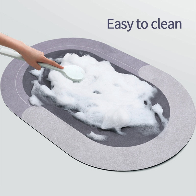 Super Absorbent Bath Mat Quick Drying Non Slip Magic Bathroom Kitchen Floor Rug
