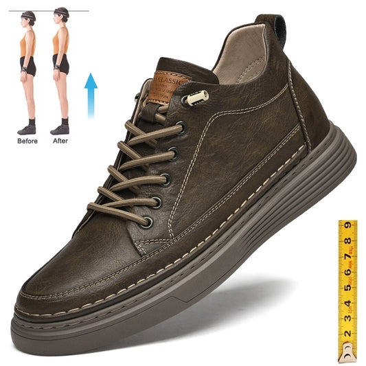 Elevator 6cm Height-Boosting Genuine-Leather Heightening Tall Shoes
