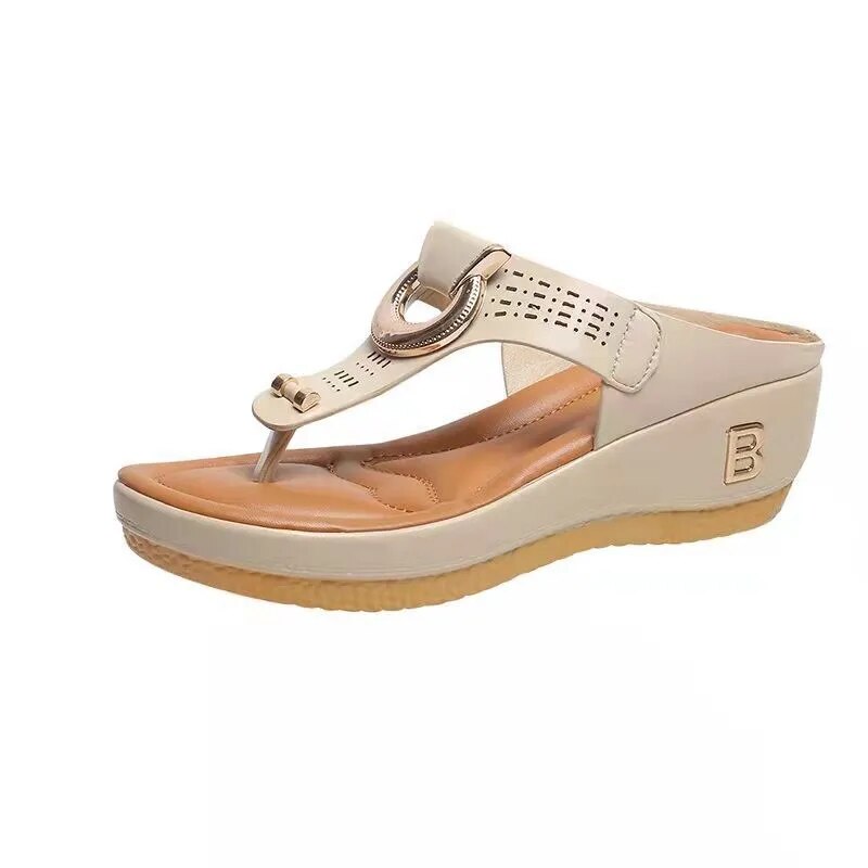 Summer Sandals Open-Toe Roman Platform Wedges Beach Shoes Slides
