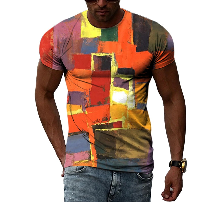 Funky Cool T-shirt Streetwear Top Summer Graffiti Hip-Hop