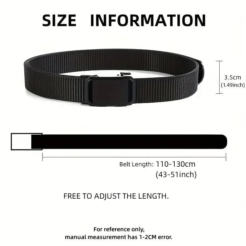 Canvas Belt Automatic Buckle For Cargo Pants Jeans Tactical Tradies Shorts Workwear