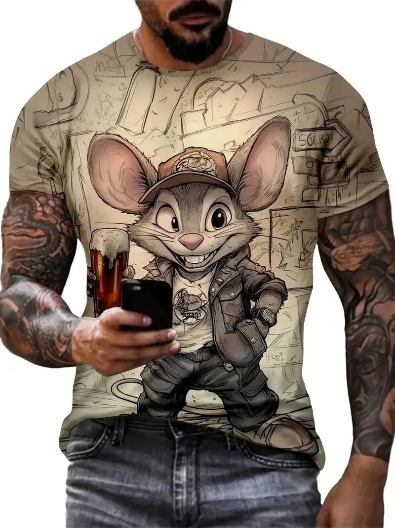 Funny Men's Cartoon Streetwear Graphic T-Shirts