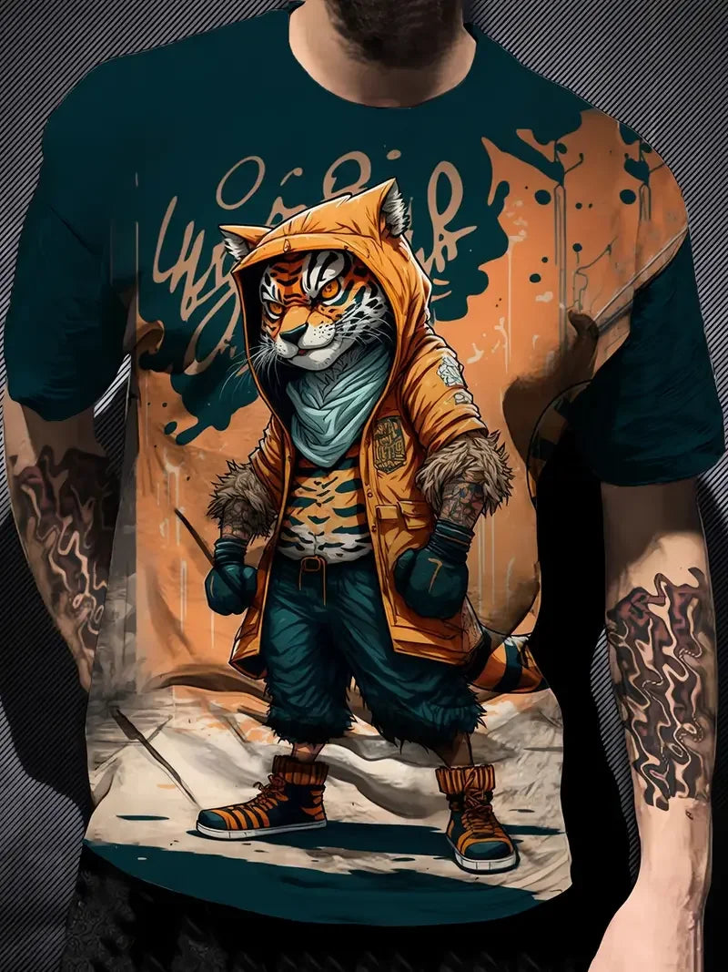 Funny Men's Cartoon Streetwear Graphic T-Shirts