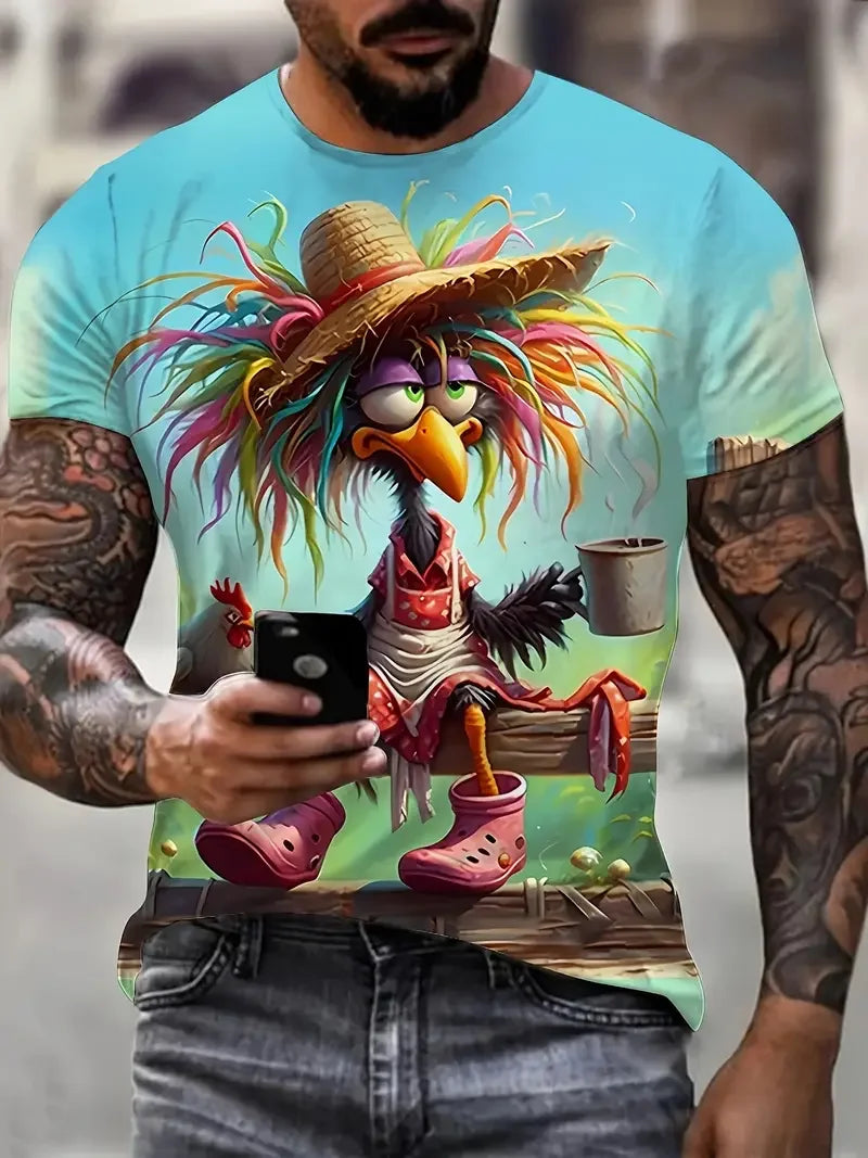 Funny Men's Cartoon Streetwear Graphic T-Shirts