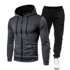 2pcs Tracksuit Pants & Hoodie Set Sports Gym Streetwear Activewear