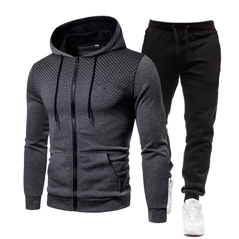 2pcs Tracksuit Pants & Hoodie Set Sports Gym Streetwear Activewear