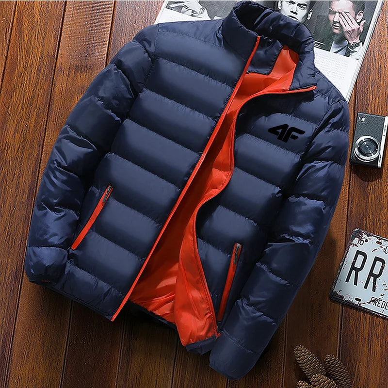 Long-Sleeve Puffer Jacket Smart-Cut and Zipper Pockets