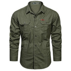 Cargo Shirt Long-Sleeve Cotton Rancher-Style Plus Sizes