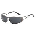 Gradient Sunglasses Oversized Metal-Frame Retro Style