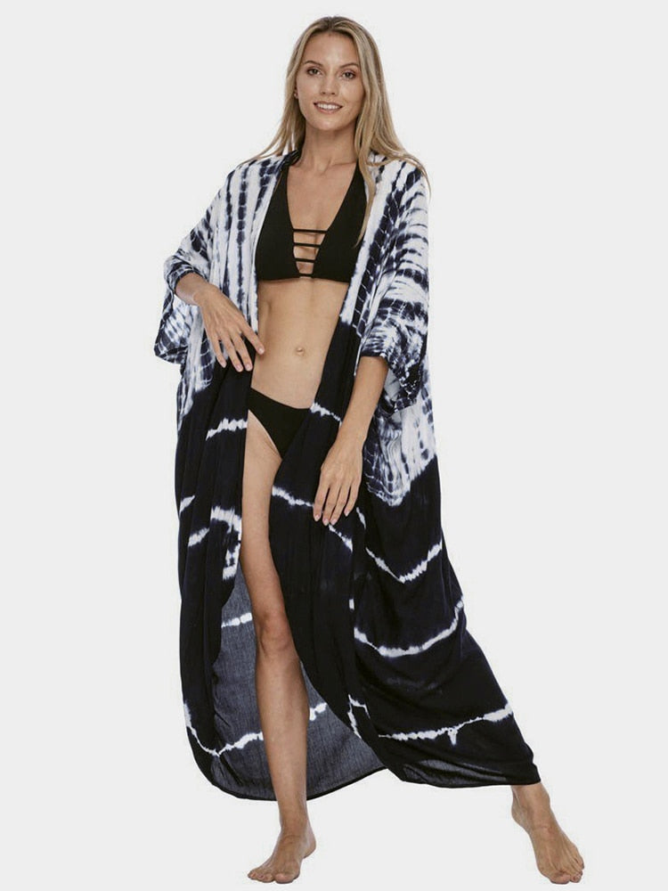 Beach Cover Up Kimono-Style Swimsuit Wrap Resort Wear Bikini Cape