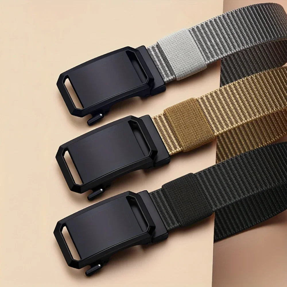 Canvas Belt Automatic Buckle For Cargo Pants Jeans Tactical Tradies Shorts Workwear