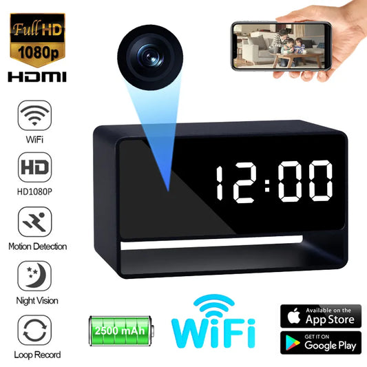 Home Digital Clock Surveillance Camera HD Security Video CCTV