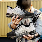 Sports Sneakers Stripes Gradient Pattern Breathable Running Shoes