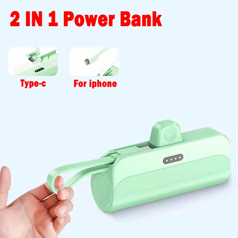 Fast Charger Mini Power Bank Mobile Phone Portable Pocket Battery