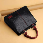 Large Capacity Soft Leather Embossed Letters Ladies Handbag Women's
