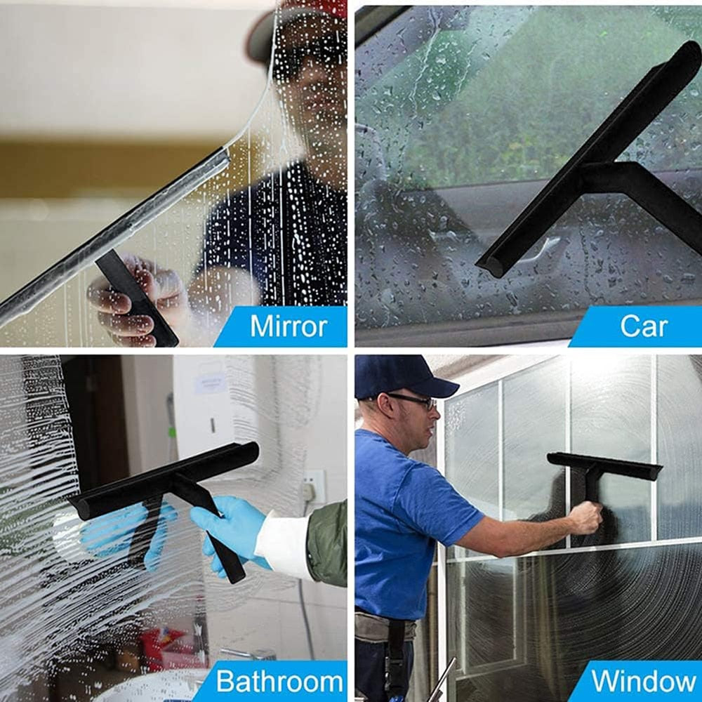 Shower Squeegee Glass Cleaner Wiper Bathroom Hand Cleaning Mirror Rubber Tool