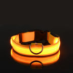 LED Safety Glowing Flashing Dog Collar Night Illuminated Glow In The Dark