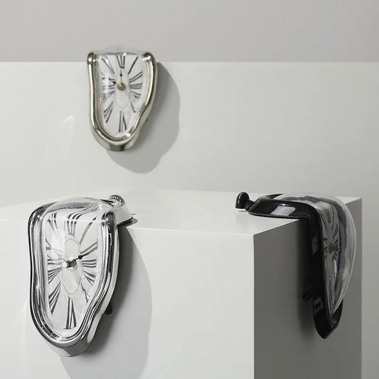 Melting Wall Clock Surrealist Salvador Dali-Style Home Decor Office Supplies