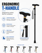 Foldable Walking Stick Adjustable Lightweight Aluminium Cane