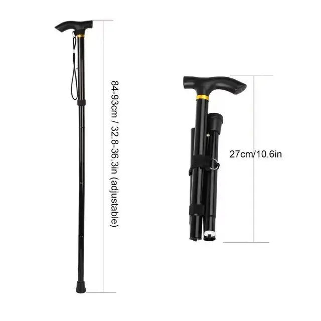 Foldable Walking Stick Adjustable Lightweight Aluminium Cane