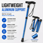 Foldable Walking Stick Adjustable Lightweight Aluminium Cane