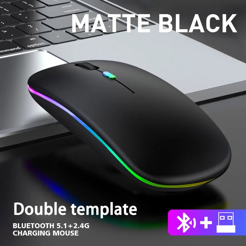 Quiet No-Click Wireless Computer Mouse Bluetooth Dual-Mode Rechargeable Silent Ergonomic