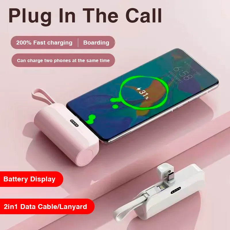 Fast Charger Mini Power Bank Mobile Phone Pocket Battery