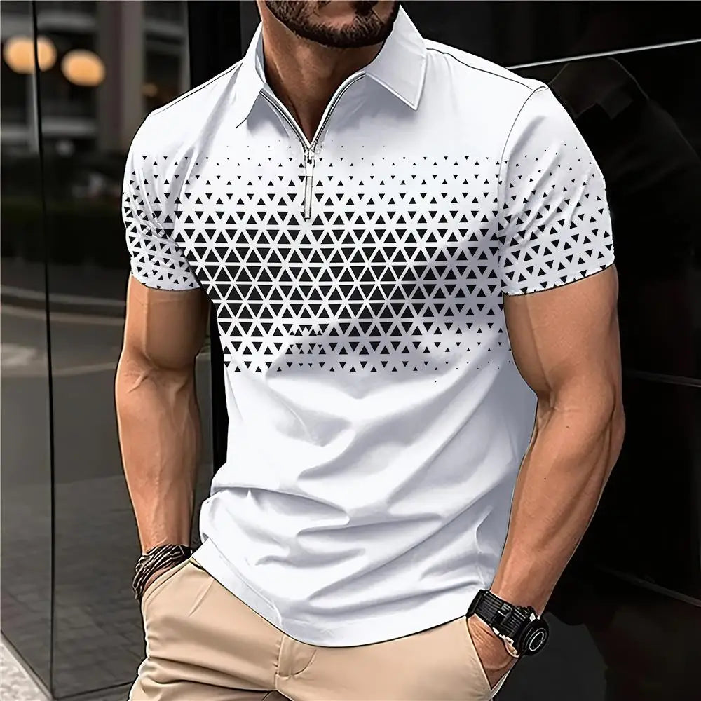 Summer Men's Casual Polo Shirt New Fashion Design Breathable Office Wear