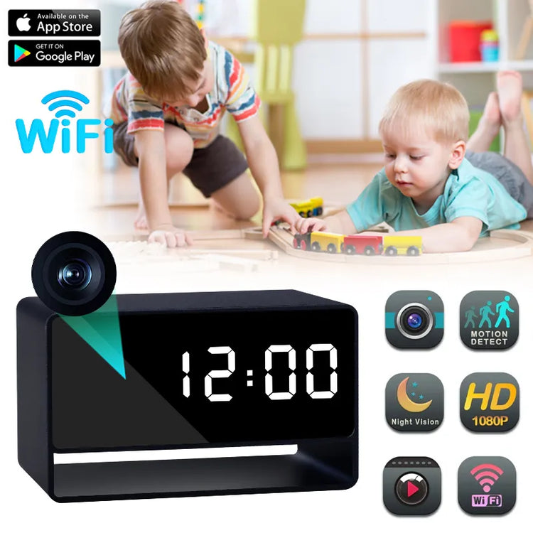 Home Digital Clock Surveillance Camera HD Security Video CCTV