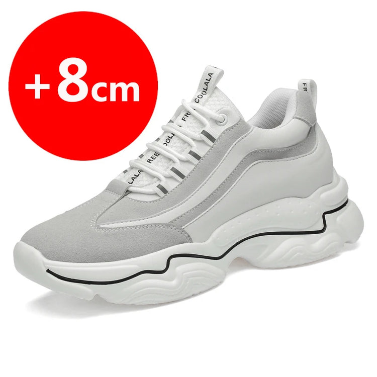 Elevator Sneakers 10cm or 8cm Height Boosting Sports Skyscraper Shoes Stand Tall